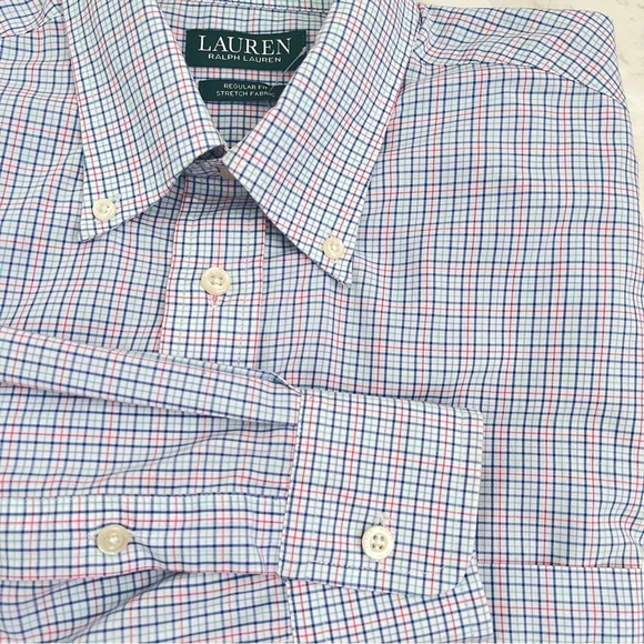 Ralph Lauren Other - NEW RALPH LAUREN Mens button Shirt MEDIUM 15.5 32/33 Reg Fit UltraFlex Stretch